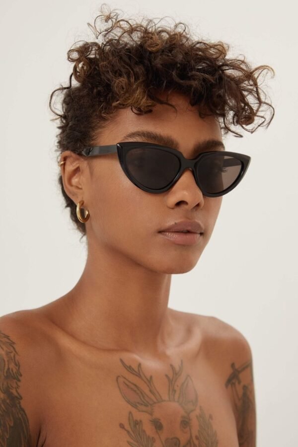 Balenciaga angular black cat-eye sunglasses - Lux Studios