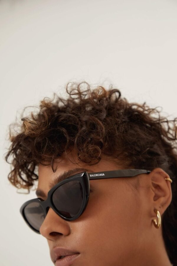 Balenciaga angular black cat-eye sunglasses - Lux Studios