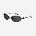 Balenciaga BB0179S oval metal black sunglasses - Lux Studios