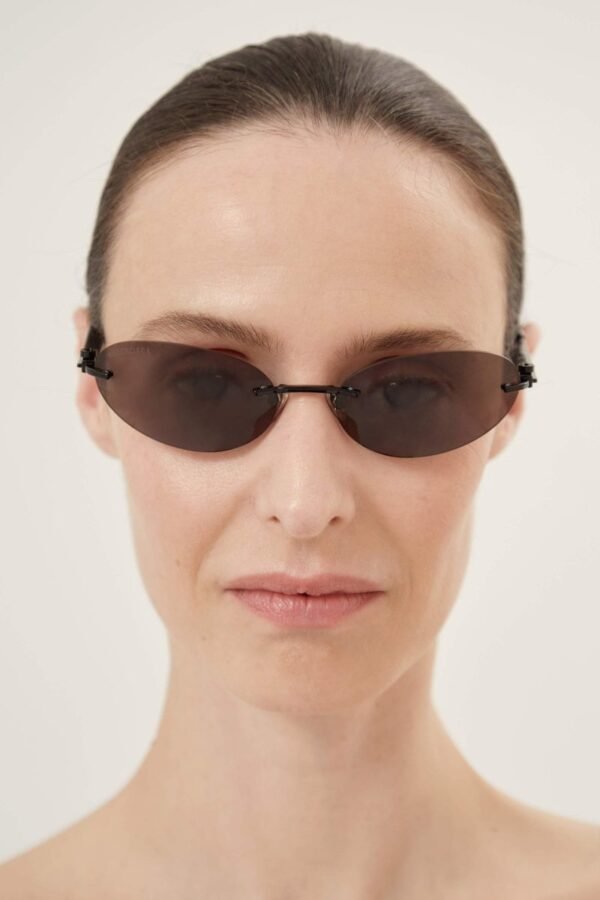 Balenciaga BB0179S oval metal black sunglasses - Lux Studios