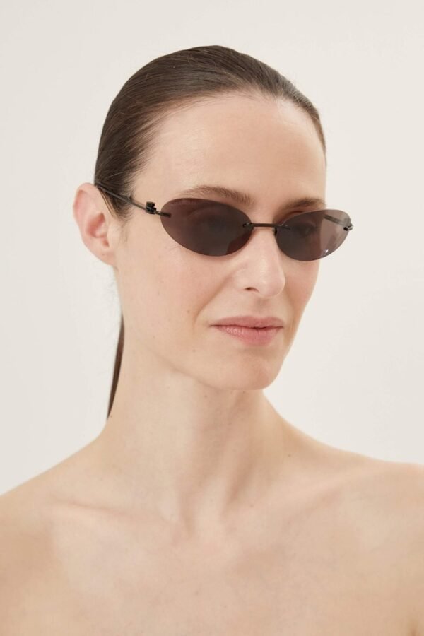 Balenciaga BB0179S oval metal black sunglasses - Lux Studios