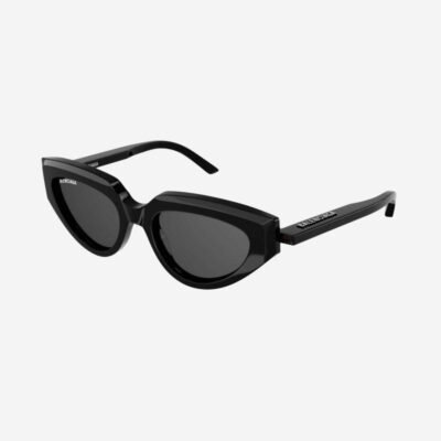 Balenciaga black cat eye sunglasses with white logo - Lux Studios