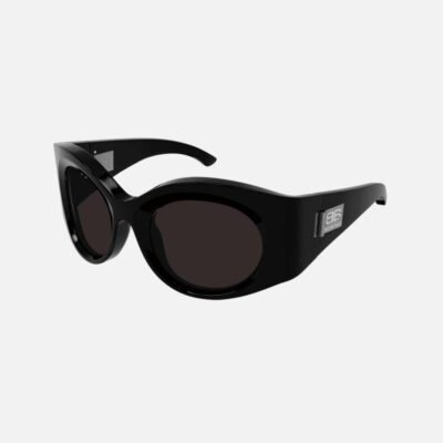 Balenciaga black oval bold sunglasses - Lux Studios