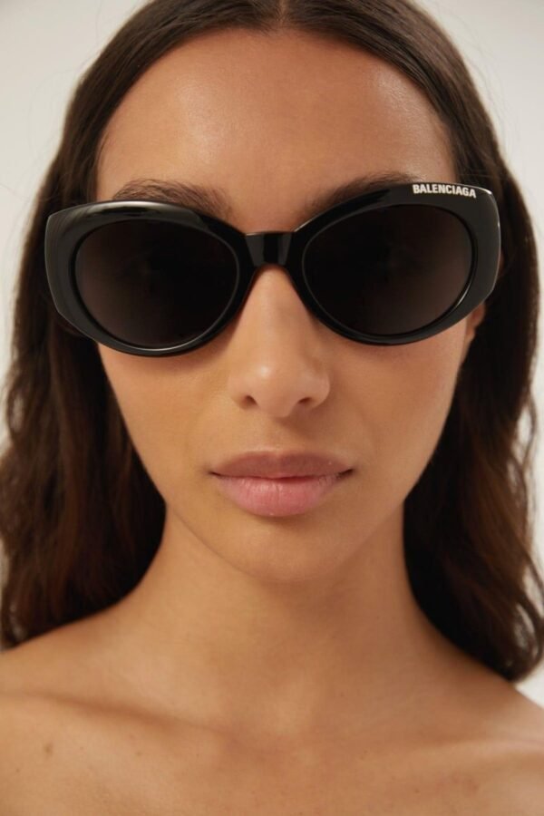 Balenciaga black oval sunglasses - Lux Studios