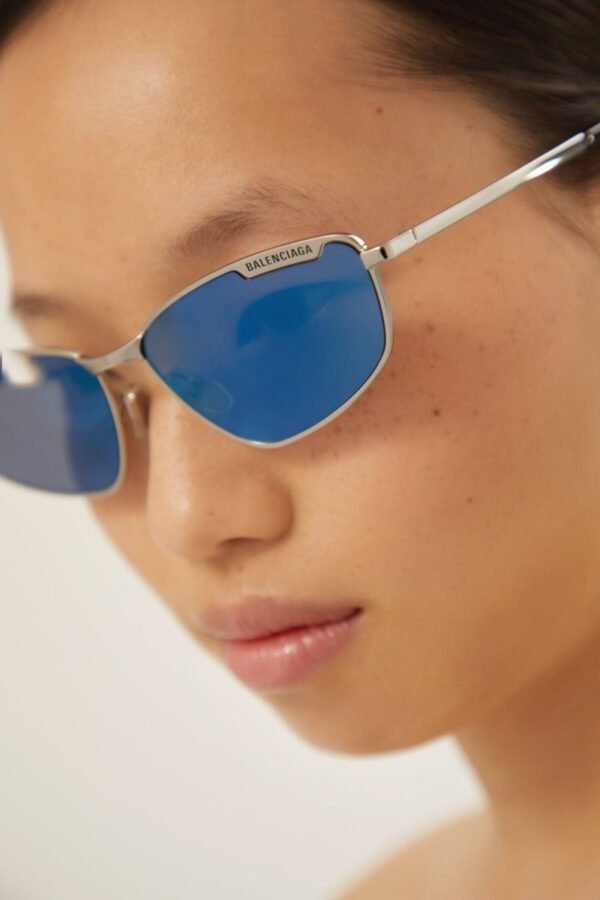 Balenciaga blue metal cat eye sunglasses - Lux Studios