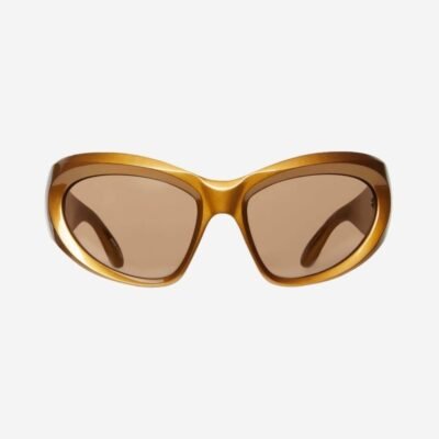 Balenciaga bold wrap around gold sunglasses - Lux Studios