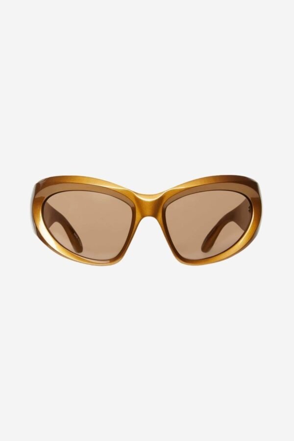 Balenciaga bold wrap around gold sunglasses - Lux Studios