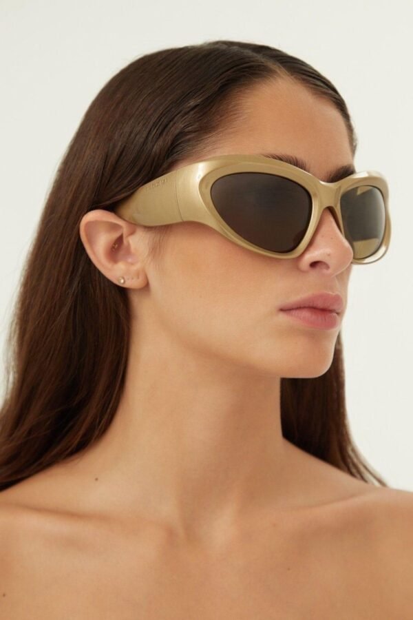 Balenciaga bold wrap around gold sunglasses - Lux Studios