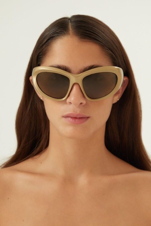 Balenciaga bold wrap around gold sunglasses - Lux Studios