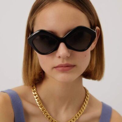 Balenciaga butterfly femenine black sunglasses with BB logo - Lux Studios