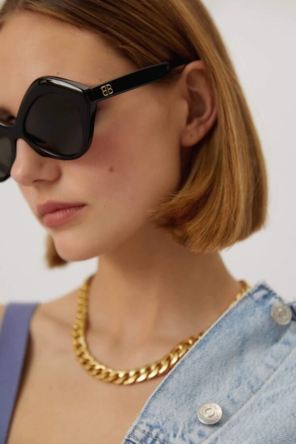 Balenciaga butterfly femenine black sunglasses with BB logo - Lux Studios