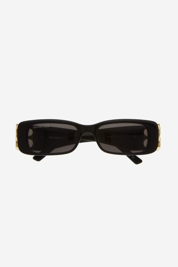 Balenciaga Dynasty black sunglasses featuring BB gold logo - Lux Studios