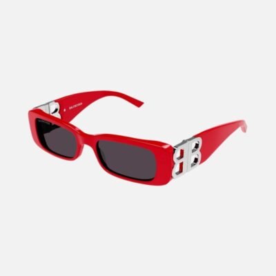 Balenciaga Dynasty red sunglasses featuring BB logo - Lux Studios