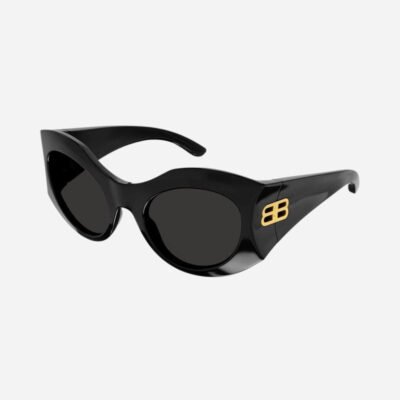 Balenciaga hourglass round sunglasses in black - Lux Studios