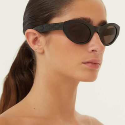 Balenciaga oval femenine black sunglasses - Lux Studios