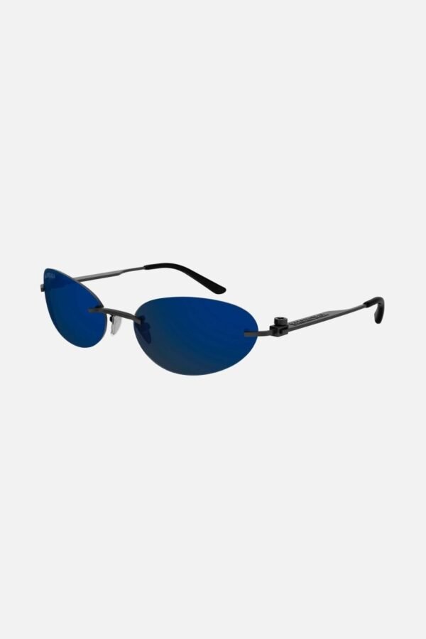 Balenciaga oval metal black and blue sunglasses - Lux Studios