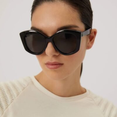 Balenciaga oversized butterfly black sunglasses - Lux Studios