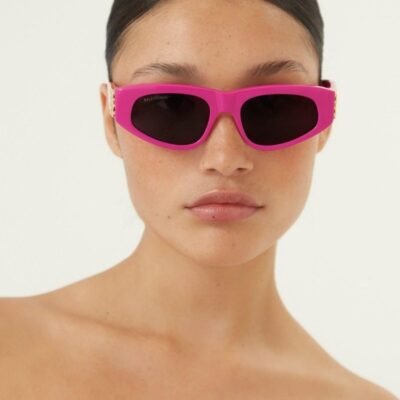 Balenciaga pink and gold cat-eye BB sunglasses - Lux Studios