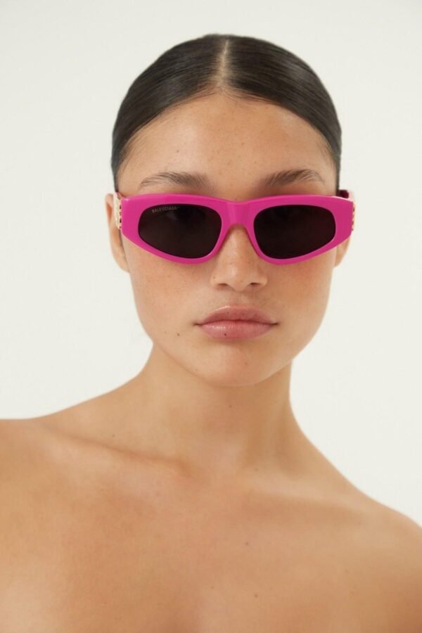 Balenciaga pink and gold cat-eye BB sunglasses - Lux Studios