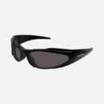 Balenciaga reverse Xpander wrap rectangle black sporty sunglasses - Lux Studios