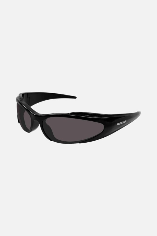 Balenciaga reverse Xpander wrap rectangle black sporty sunglasses - Lux Studios