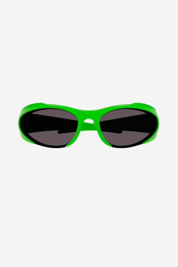 Balenciaga reverse Xpander wrap rectangle green sporty sunglasses - Lux Studios