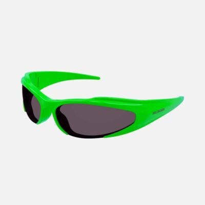 Balenciaga reverse Xpander wrap rectangle green sporty sunglasses - Lux Studios