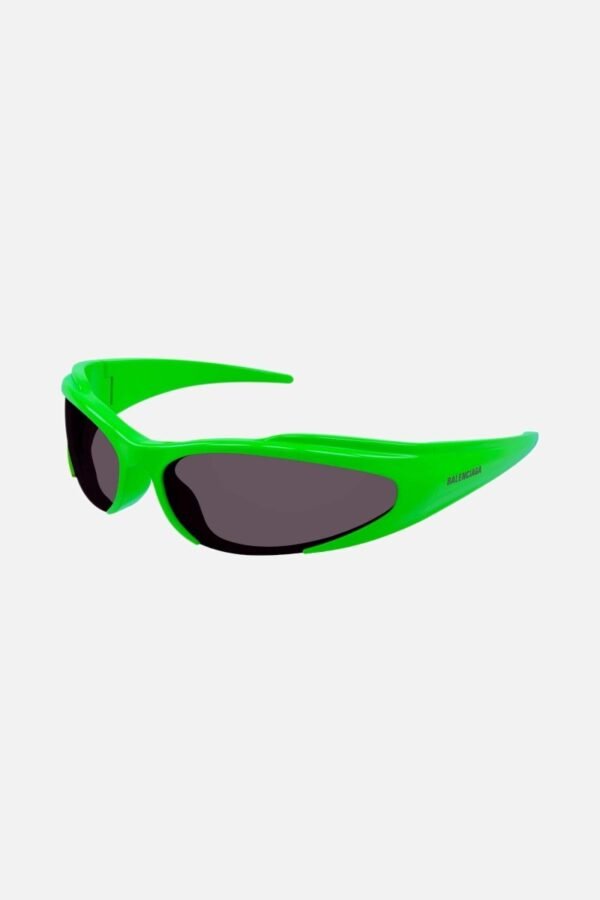 Balenciaga reverse Xpander wrap rectangle green sporty sunglasses - Lux Studios