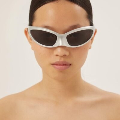 Balenciaga Skin Cat sunglasses in silver - Lux Studios