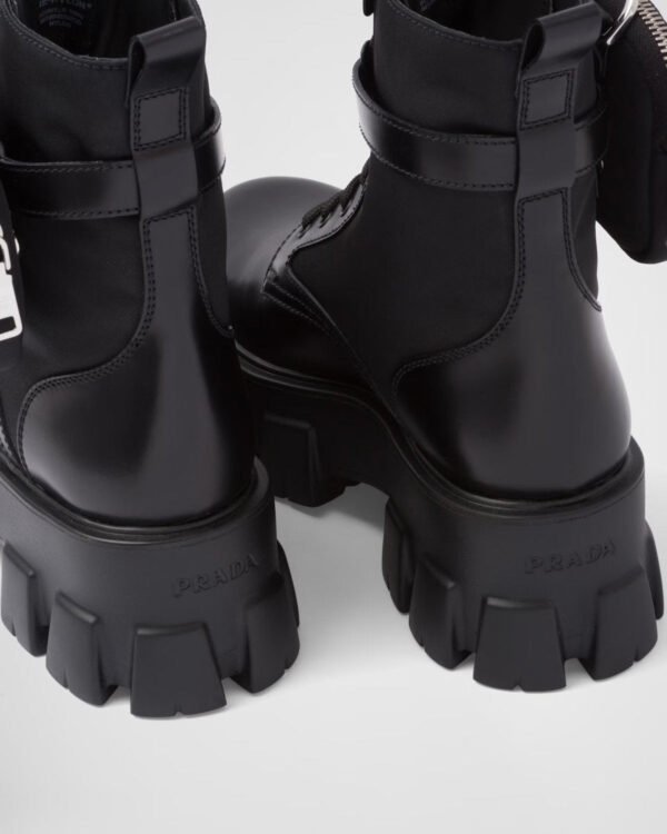 Monolith leather and Re-Nylon boots with pouch - Lux Studios