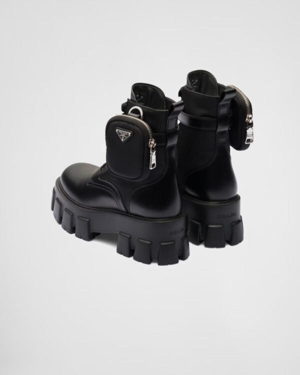 Monolith leather and Re-Nylon boots with pouch - Lux Studios