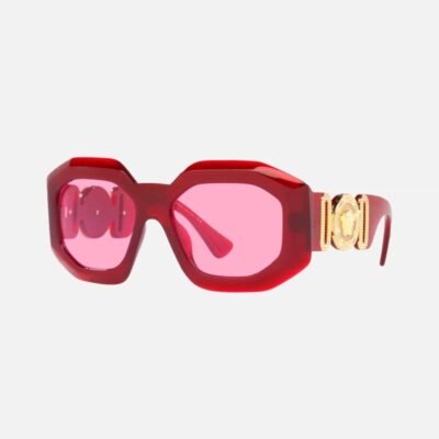 Versace biggie oversized sunglasses in burgundy with iconic jellyfish - Lux Studios