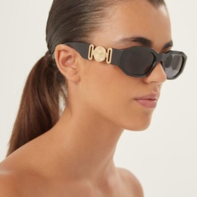 Versace biggie sunglasses in black with iconic jellyfish - Lux Studios