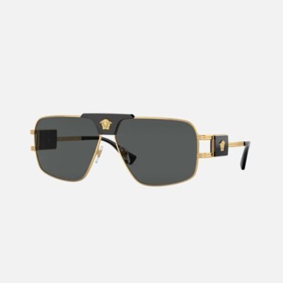 Versace black metal pilot sunglasses with gold details - Lux Studios