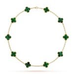 Vintage Alhambra Necklace Green, 10 motifs. - Lux Studios